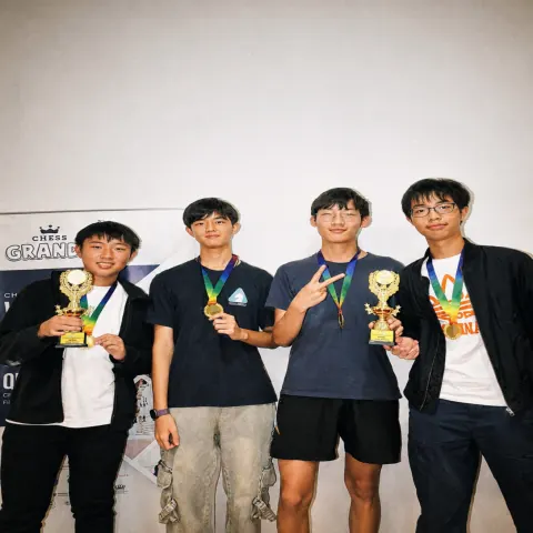 Young players with their tournament trophies