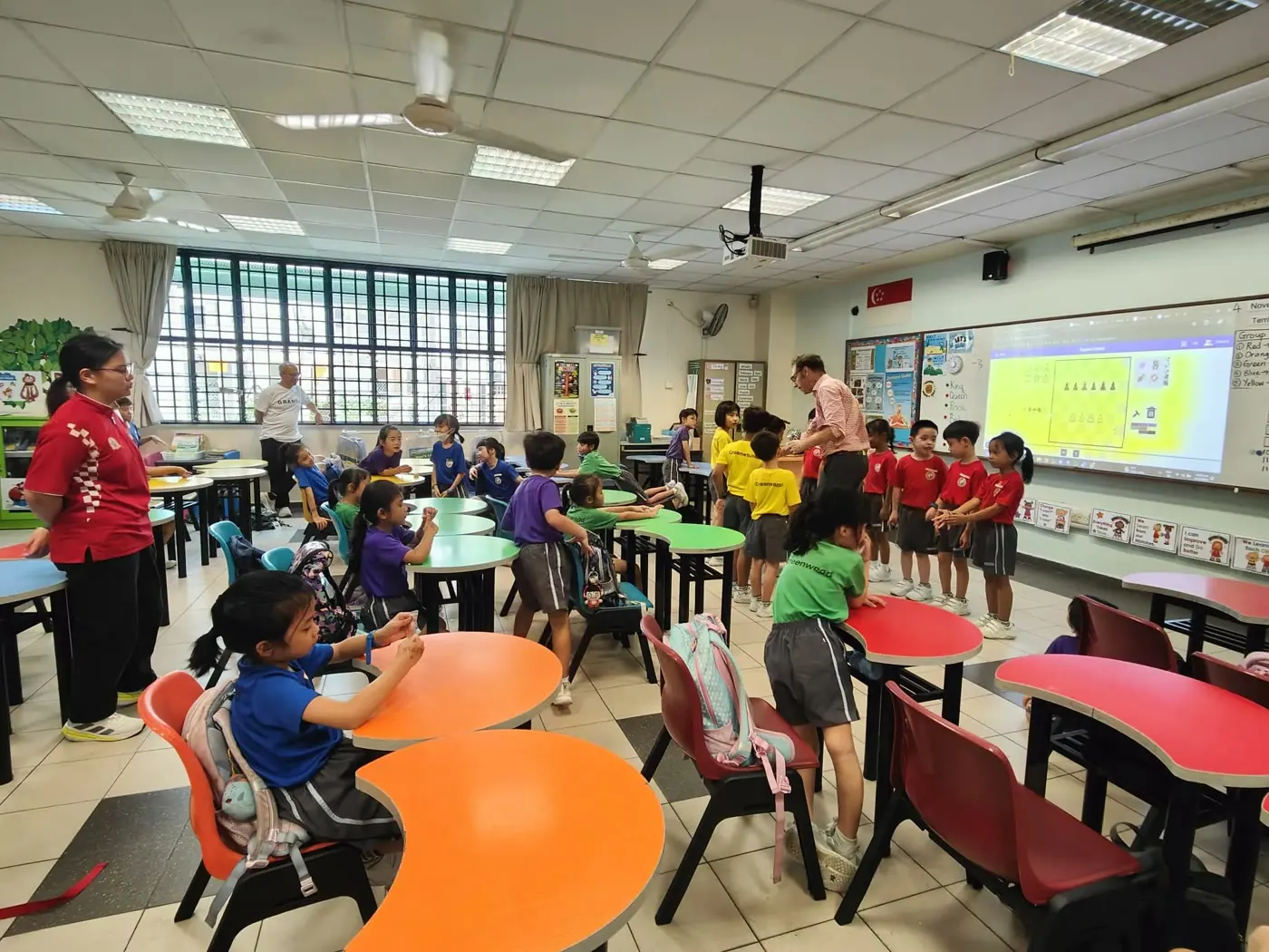 A Greenwood classroom set up for practical chess games